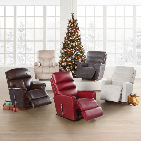 Christmas-themed La-Z-Boy recliner montage