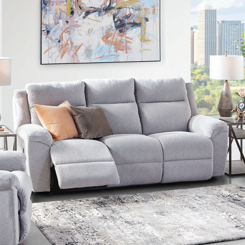 Grey power reclining sofa